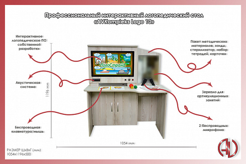 Профессиональный интерактивный логопедический стол «AVKompleks Logo 10»