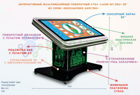 Интерактивный мультимедийный поворотный стол «Laser NFI edu 32»